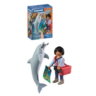 Zoo: Delfin und Besucherin