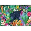 Panther im blühenden Dschungel