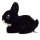 Hase sitzend schwarz 17 cm