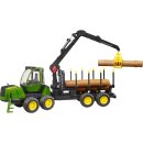 John Deere 1210E Rückezug mit 4 Baumstämmen und...