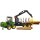 John Deere 1210E Rückezug mit 4 Baumstämmen und Holzgreifer