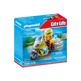 Notarzt-Motorrad mit Blinklicht