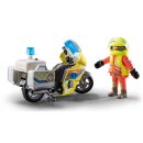 Notarzt-Motorrad mit Blinklicht