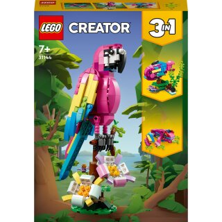 Exotischer pinkfarbener Papagei